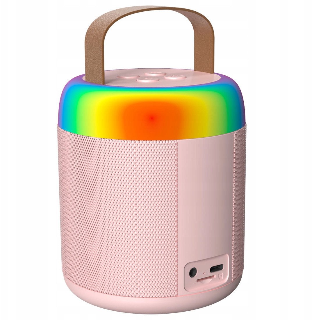 Karaoke set Mozos MK Pink, Bluetooth, mikrofon wireless, RGB LED, rozë
