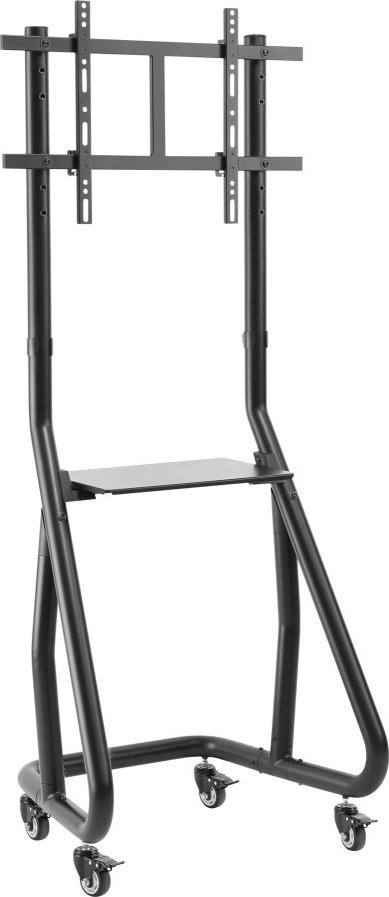 Karrocë TV për televizor LCD LED, 37-80", me raft, e zezë