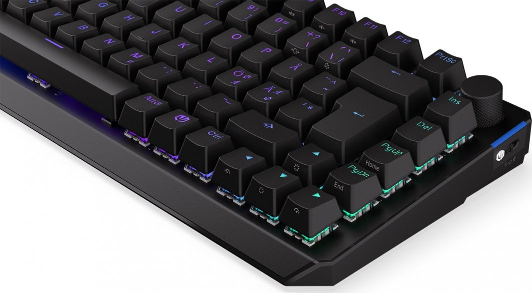 Tastierë gaming Endorfy Thock 75% Wireless, mekanike Kailh Black Box, RGB, e zezë