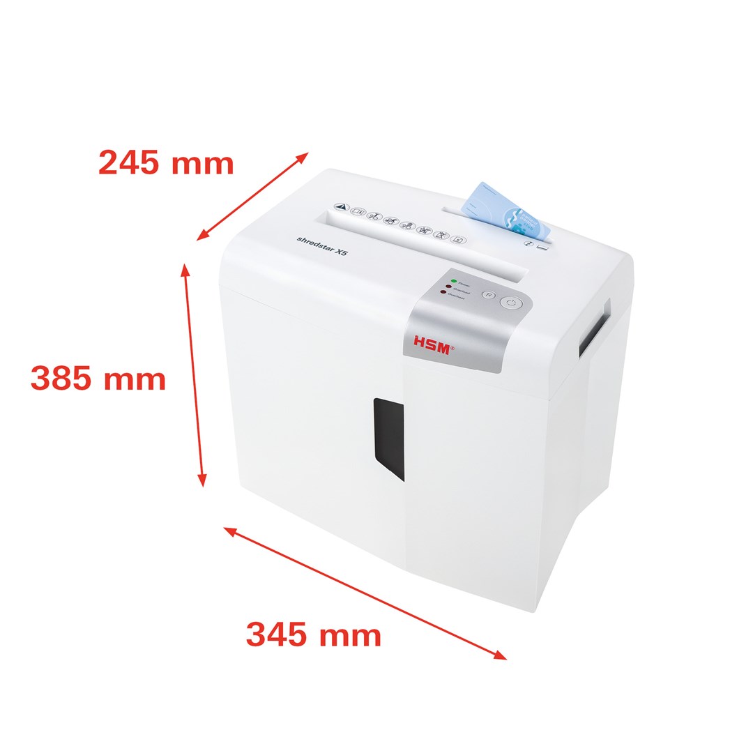 Makinë shkatërruese dokumentesh HSM Shredstar X5 P-4, 125 W, e bardhë