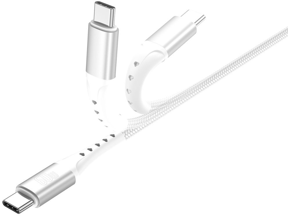 Kabllo USB 4smarts PrimeCord, USB C në USB C, 60W, 1.5m, e bardhë