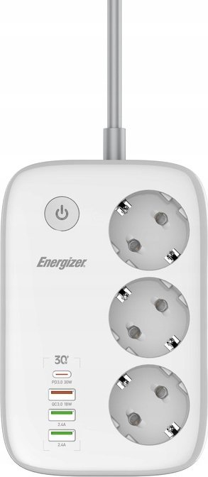 Shirit elektrik inteligjent Energizer EPB2500W02EU, 3x prizë, WiFi, 2m, i bardhë