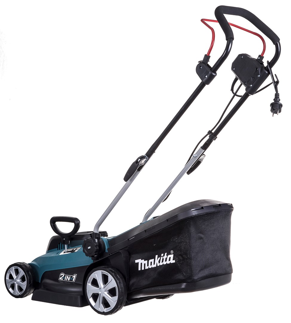 Kositëse elektrike Makita ELM3320X, 33 cm, kuti 30L, blu