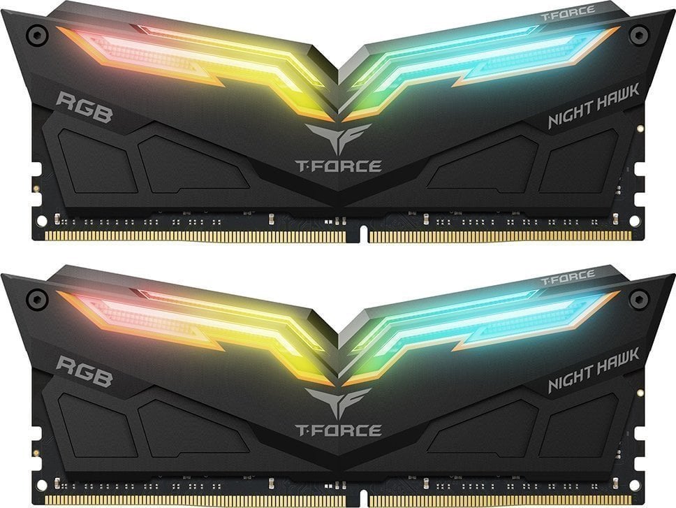 Memorie TeamGroup T-Force Night Hawk RGB Gen2, DDR4, 16 GB, 3600 MHz, CL18, TF14D416G3600HC18JDC01