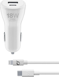 Karikues makine Cellularline Car Charger, USB C 18W, USB 12W, i zi