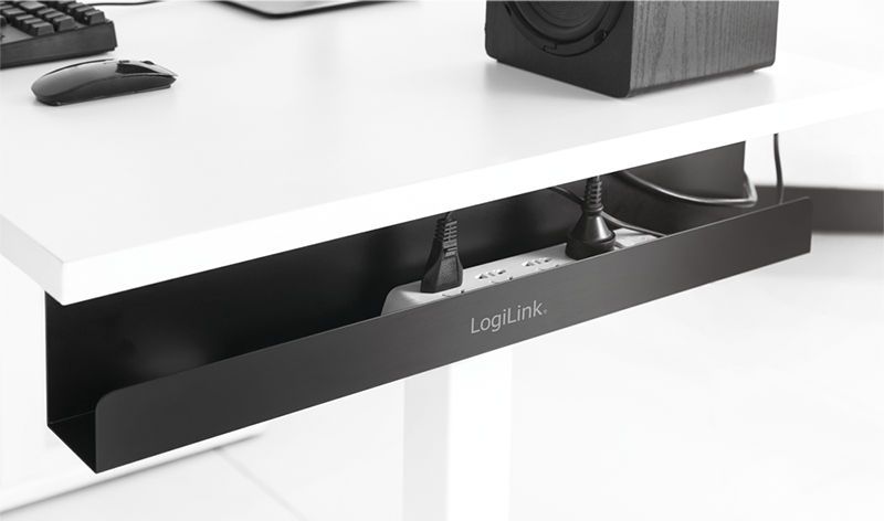 Organizues kabllosh LogiLink KAB0070, për nën tavolinë, çelik, i zi