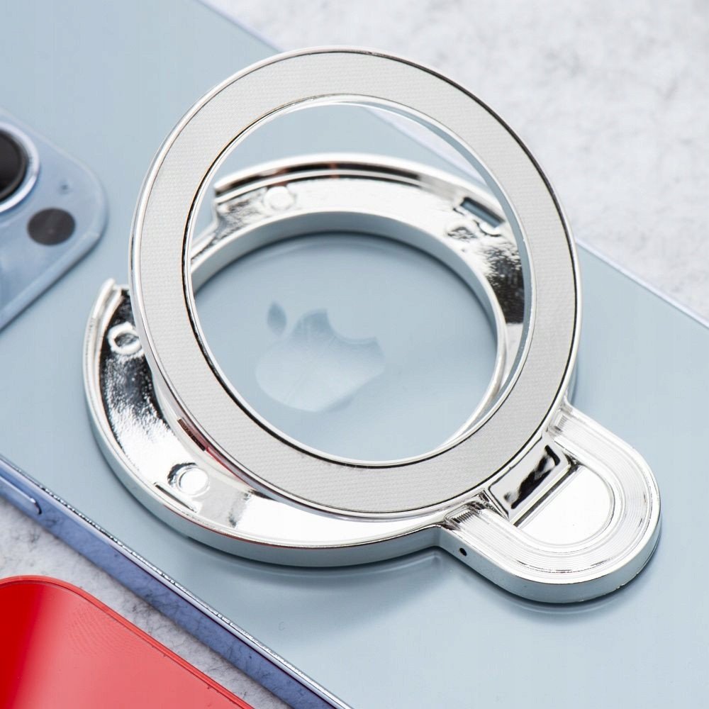 Mbajtëse telefoni Be Happy Gifts Circle Mirror, me ngjitje, rrethore, argjendtë