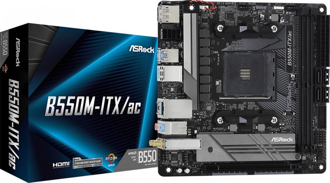 Pllakë amë ASRock B550M-ITX/AC, Mini-ITX, DDR4, e zezë