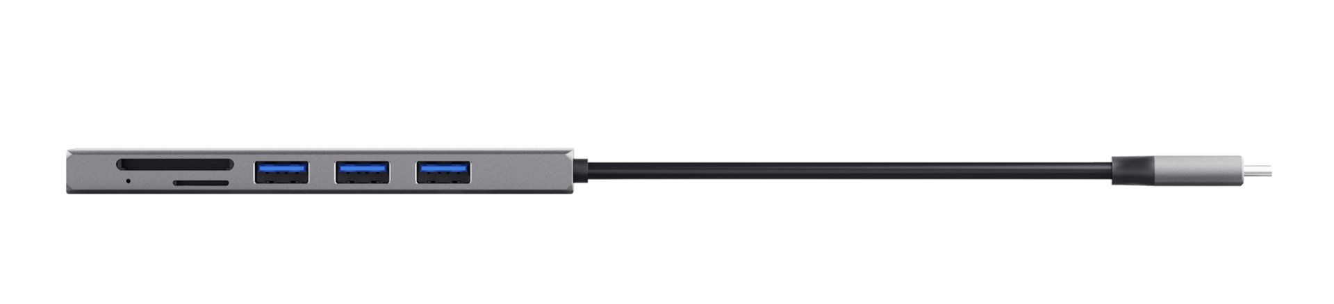 Qendër USB-C Halyx Fast, 3 porte, lexues kartash SD/microSD, i argjendtë