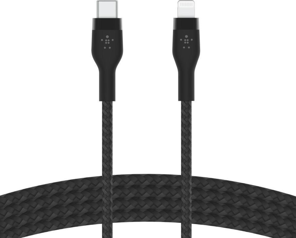 Kabllo karikimi Belkin BOOST CHARGE PRO Flex USB C në Lightning, 2 m, e zezë