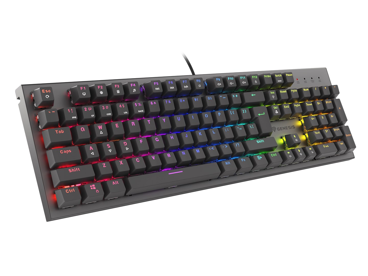 Tastierë lojërash Genesis THOR 303, Outemu Red, RGB LED, US, e zezë