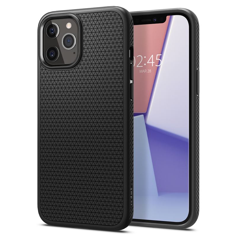 Заштитна маска за мобилен телефон iPhone 12 Pro Max Spigen Liquid Air, црна