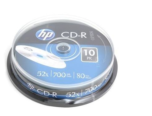 Disqe CD-R HP, 700MB 52x, 10 copë, HPCD10, të bardha