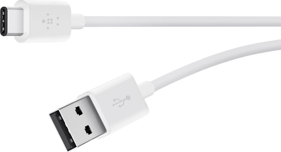 Kabllo USB Belkin CAB001bt2MWH, USB A në USB C, 2 m, e bardhë