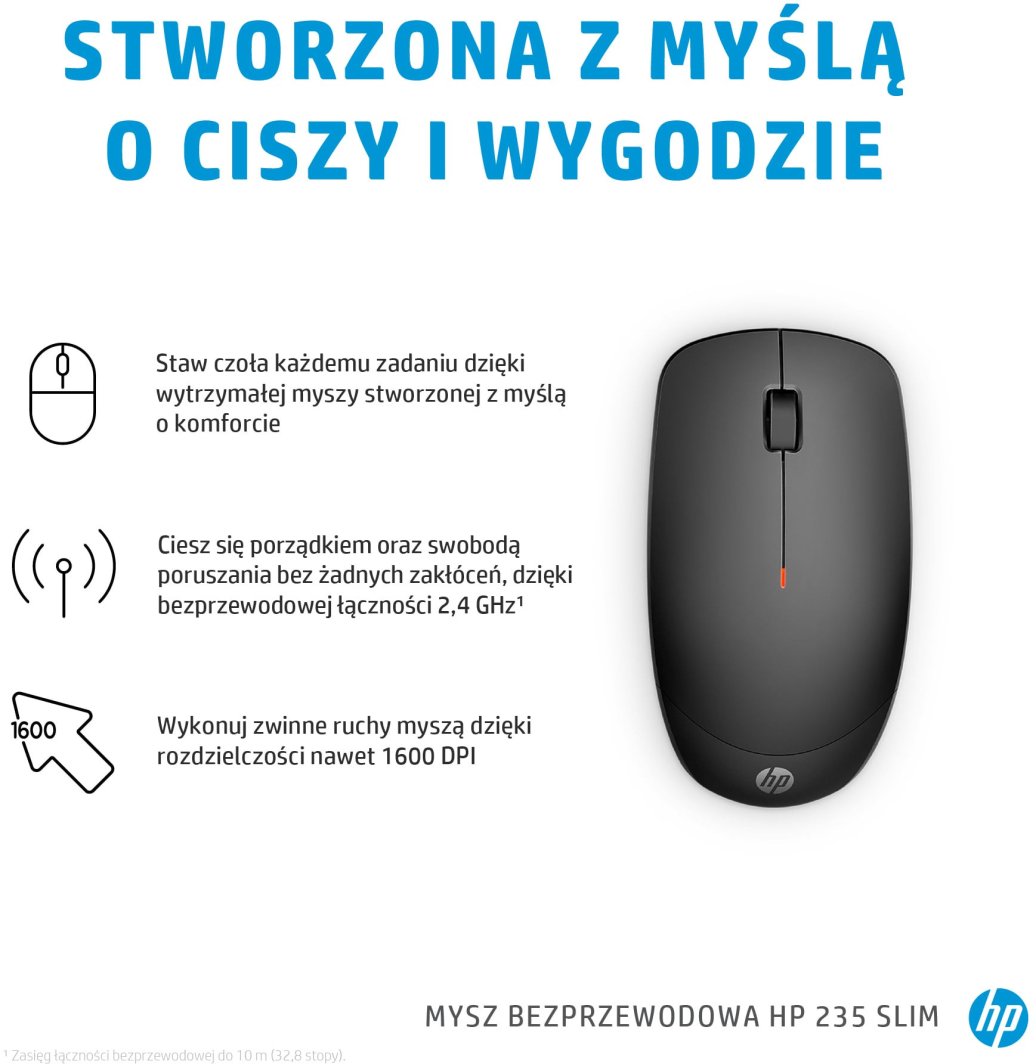 Maus HP 235 Slim, 1600 DPI, i zi