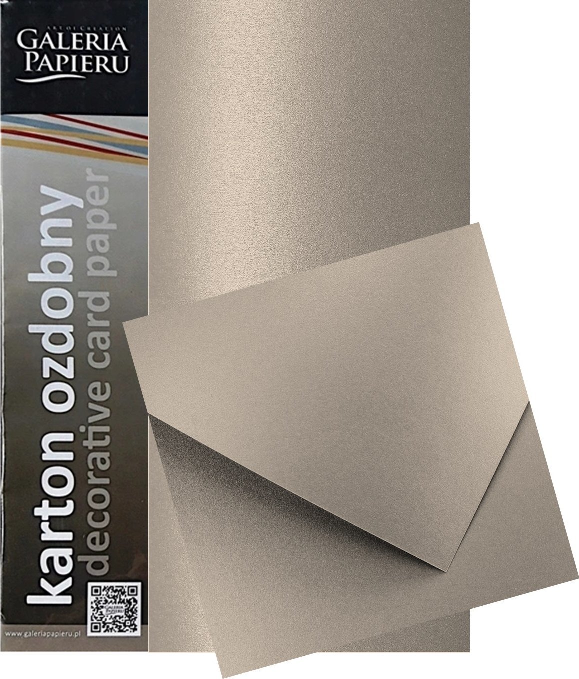 Dекоративен картон Galeria Papieru Pearl, A4, 250g, сребрено челик