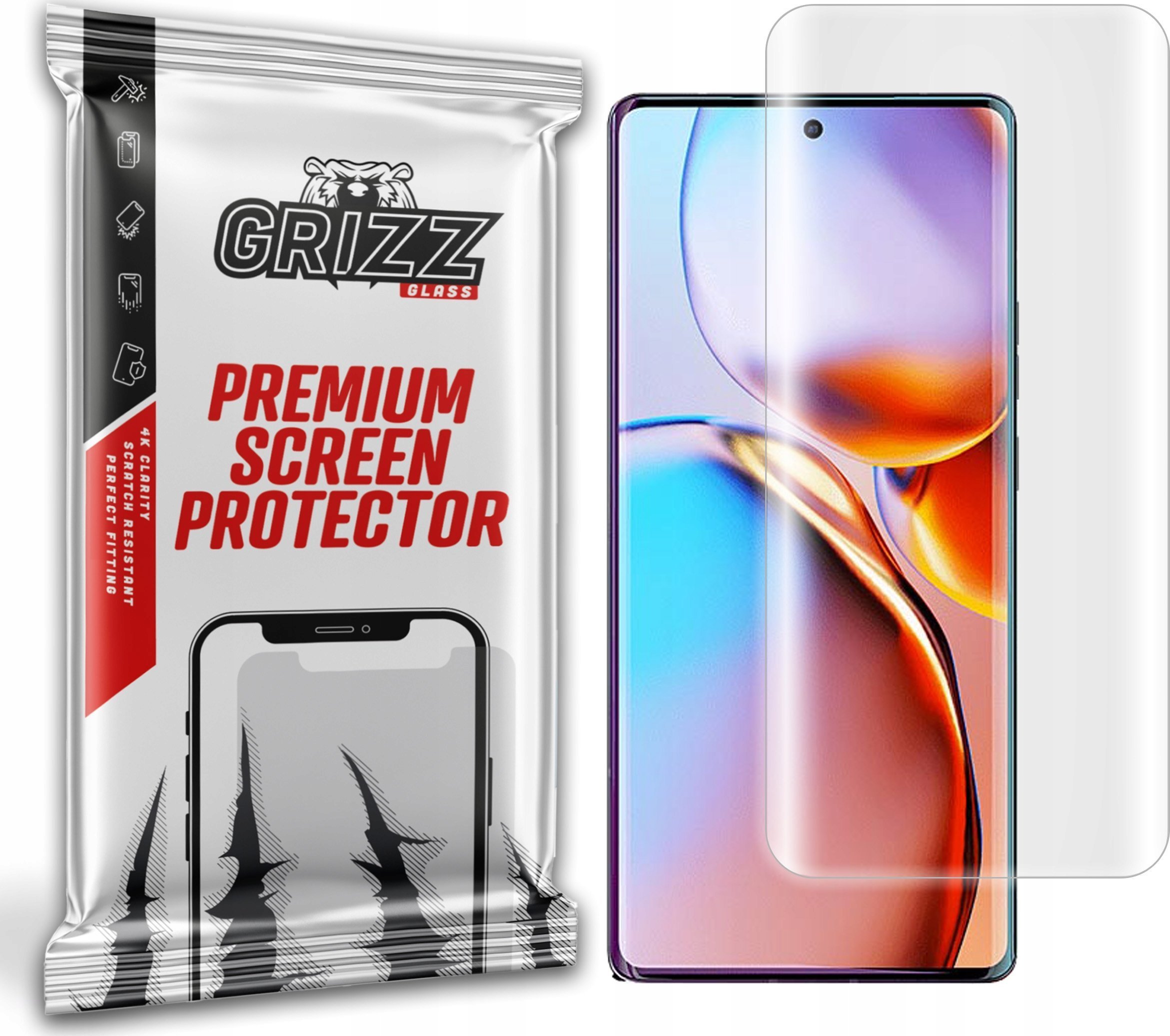 Folie mbrojtëse ekrani GrizzGlass Hydrogel Film për Motorola Edge Plus 2023, transparente