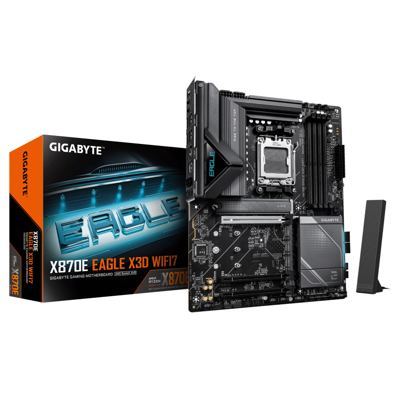 Pllakë amë GIGABYTE X870E EAGLE X3D WIFI7, DDR5, PCIe 5.0, e zezë