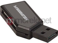 Читач на картички Manhattan 24in1, USB 2.0, SD MicroSD MMC, бел