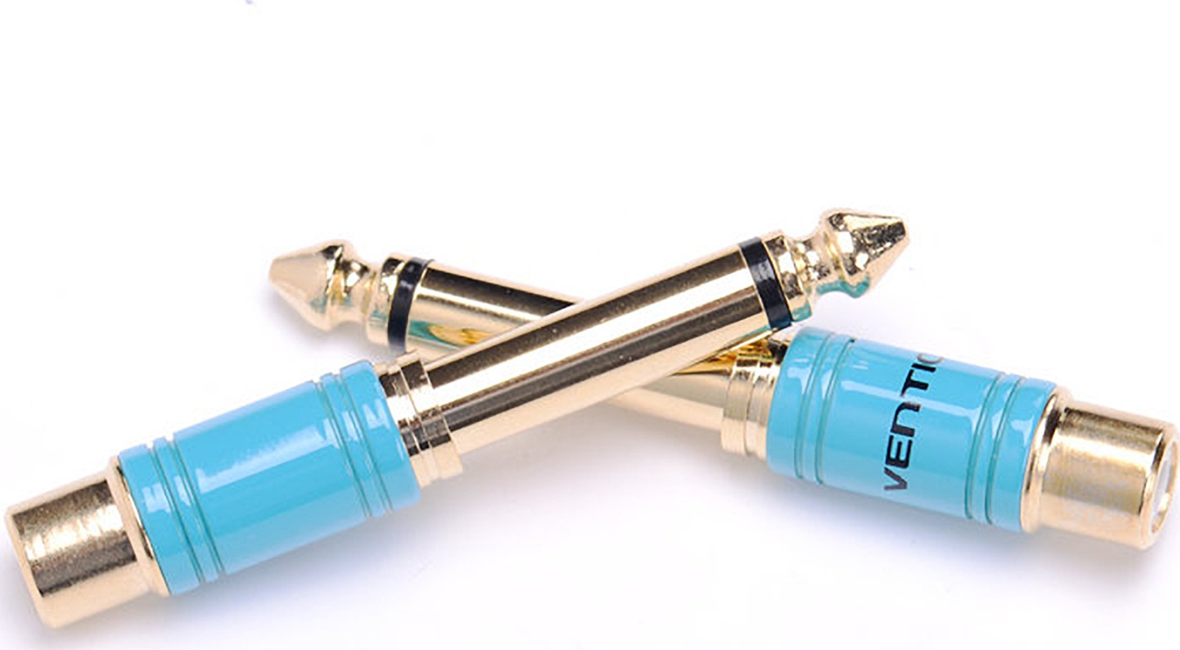 Adapter audio Vention, 6.3mm mashkull në RCA femër, i artë