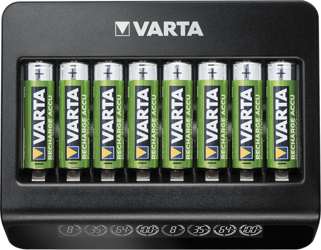 Karikues baterish Varta LCD Multi Charger+, 8 slote, ekran LCD, i zi