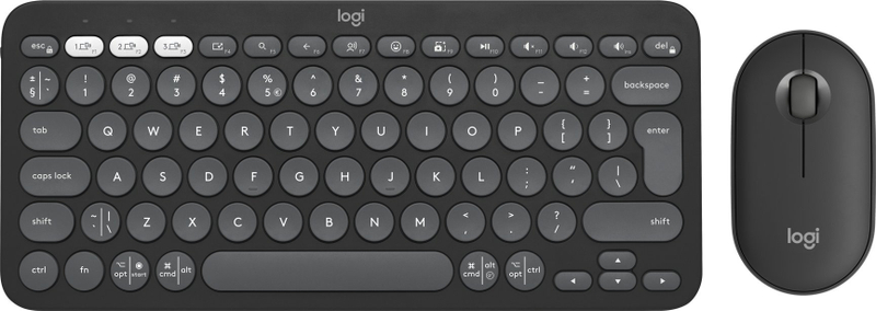 Set tastierë dhe maus Logitech Pebble 2 Combo for Mac, wireless, kompakt, gri
