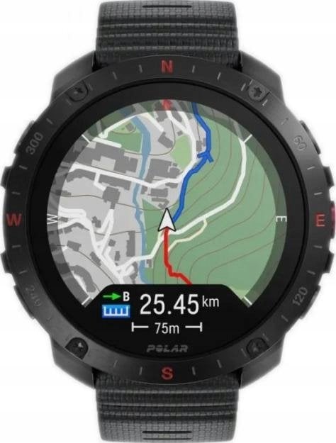 Спортски часовник Polar Grit X2 Pro, GPS со двојна фреквенција, AMOLED екран, црн