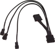 Adapter ventilatori Gelid CA-PSU-01, molex 4-pin në 3x 3-pin, i zi