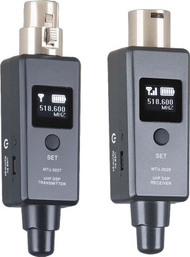 Set wireless audio DNA CST MTU-002, transmetues dhe marrës XLR, UHF, gri