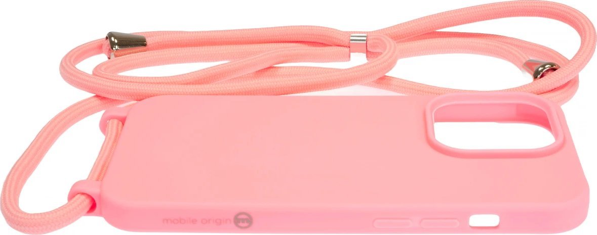 Mbrojtëse telefoni Mobile Origin Lanyard, për iPhone 14 Pro, me rrip, rozë 3