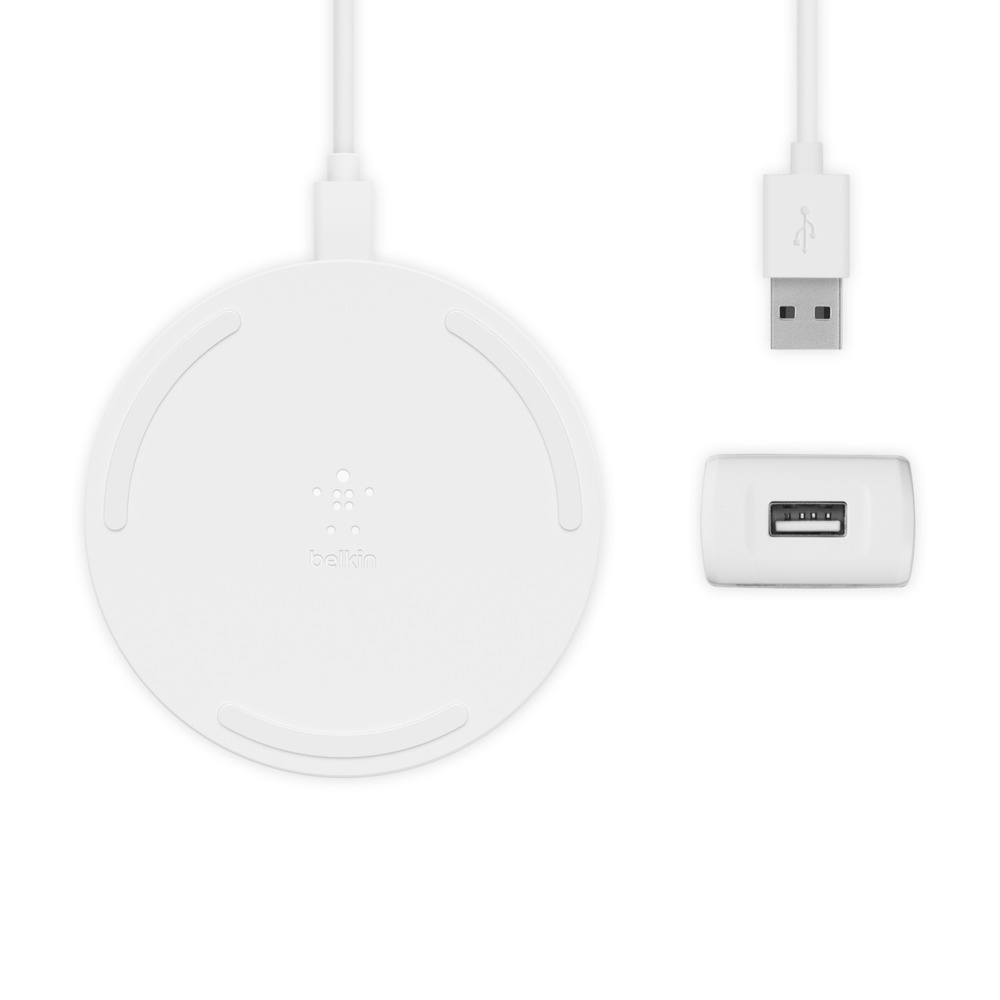 Stacion karikimi wireless Belkin Boost Charge 10W + karikues muri QC 3.0, + kabllo, i bardhë