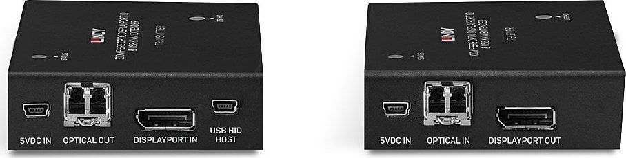 Zgjerues KVM LINDY 39376, DisplayPort 1.2, fibër optike 300m, i zi