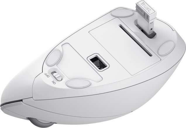 Maus Trust Verto, wireless, USB, i bardhë