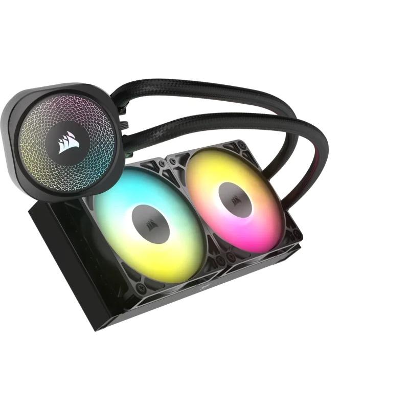 Ftohës ujor për CPU Corsair Nautilus 240 ARGB, radiator 240 mm, ventilatorë RS120 ARGB, i zi
