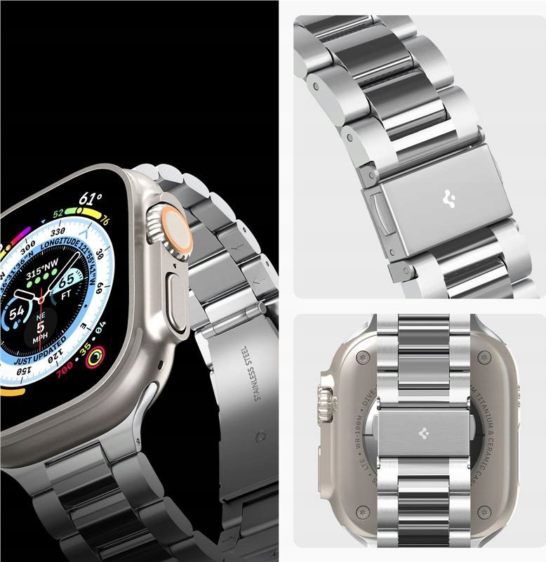 Rrip çeliku Spigen Modern Fit 316L, për Apple Watch 49mm 45mm 44mm 42mm, argjendtë