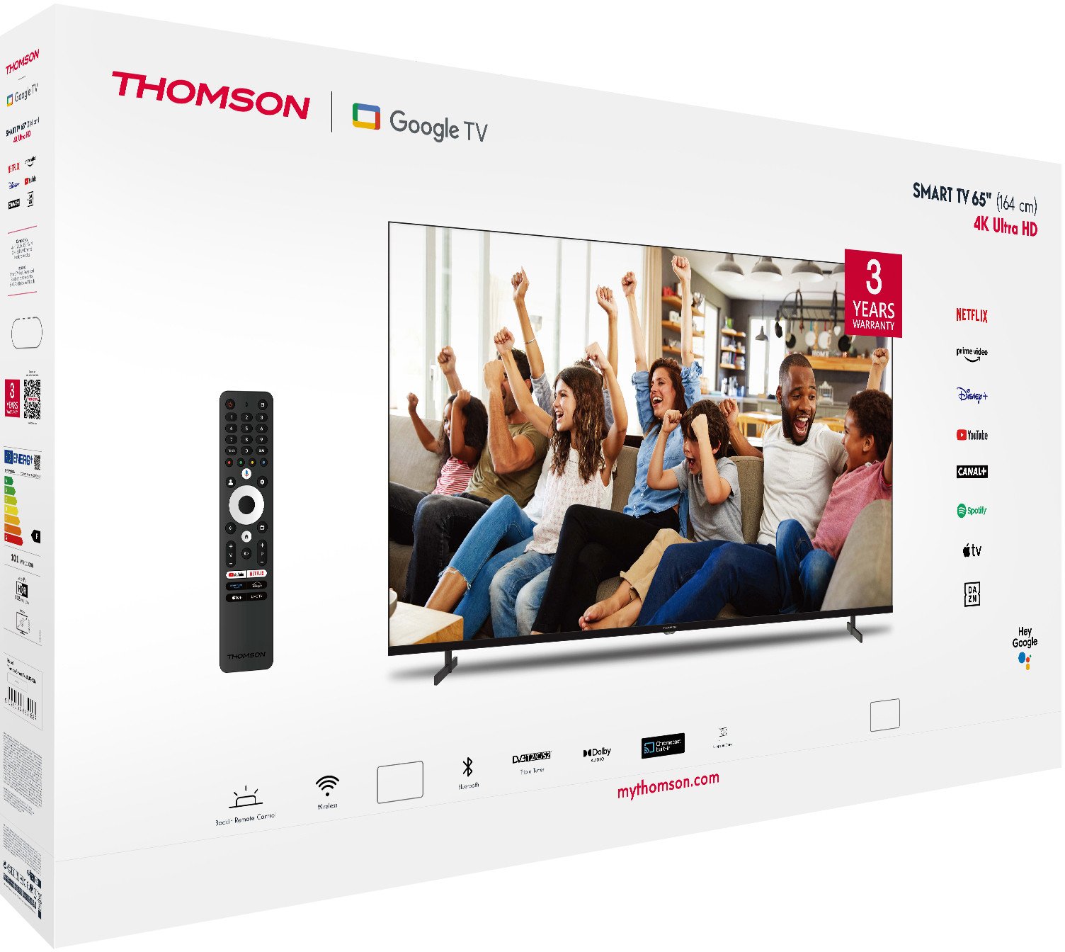 Телевизор Thomson 65UG4S14, 65\", 4K UHD, Google TV, црн