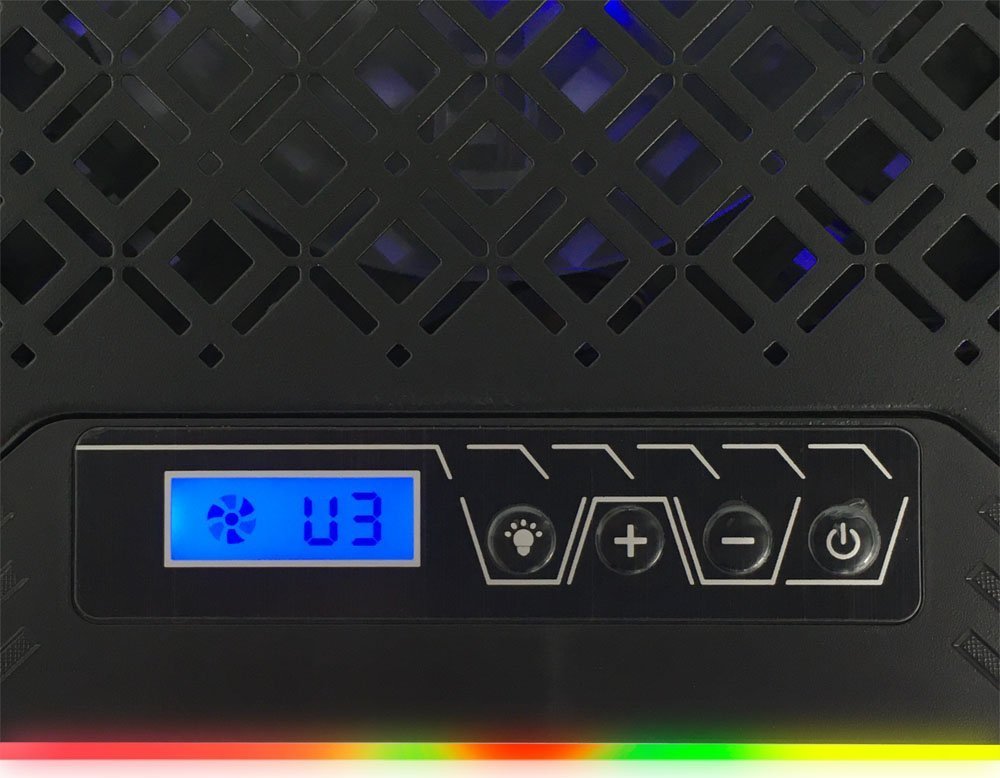 Bazë ftohëse për laptop Esperanza RGB GALERNE EGC109, me ventilator, ndriçim RGB, e zezë