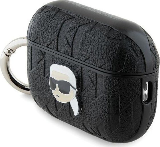 Mbulesë Karl Lagerfeld Monogram Karl Head për AirPods Pro 2, silikoni, e zezë