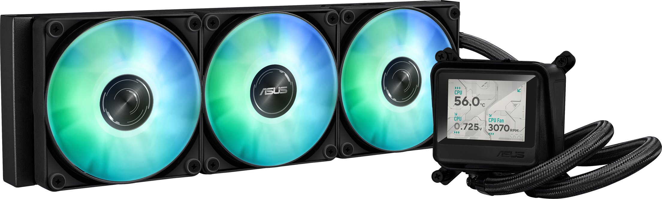Sistem ftohës me lëng për procesor ASUS ROG Ryuo III 360 ARGB LCD, 360mm, ARGB, i zi