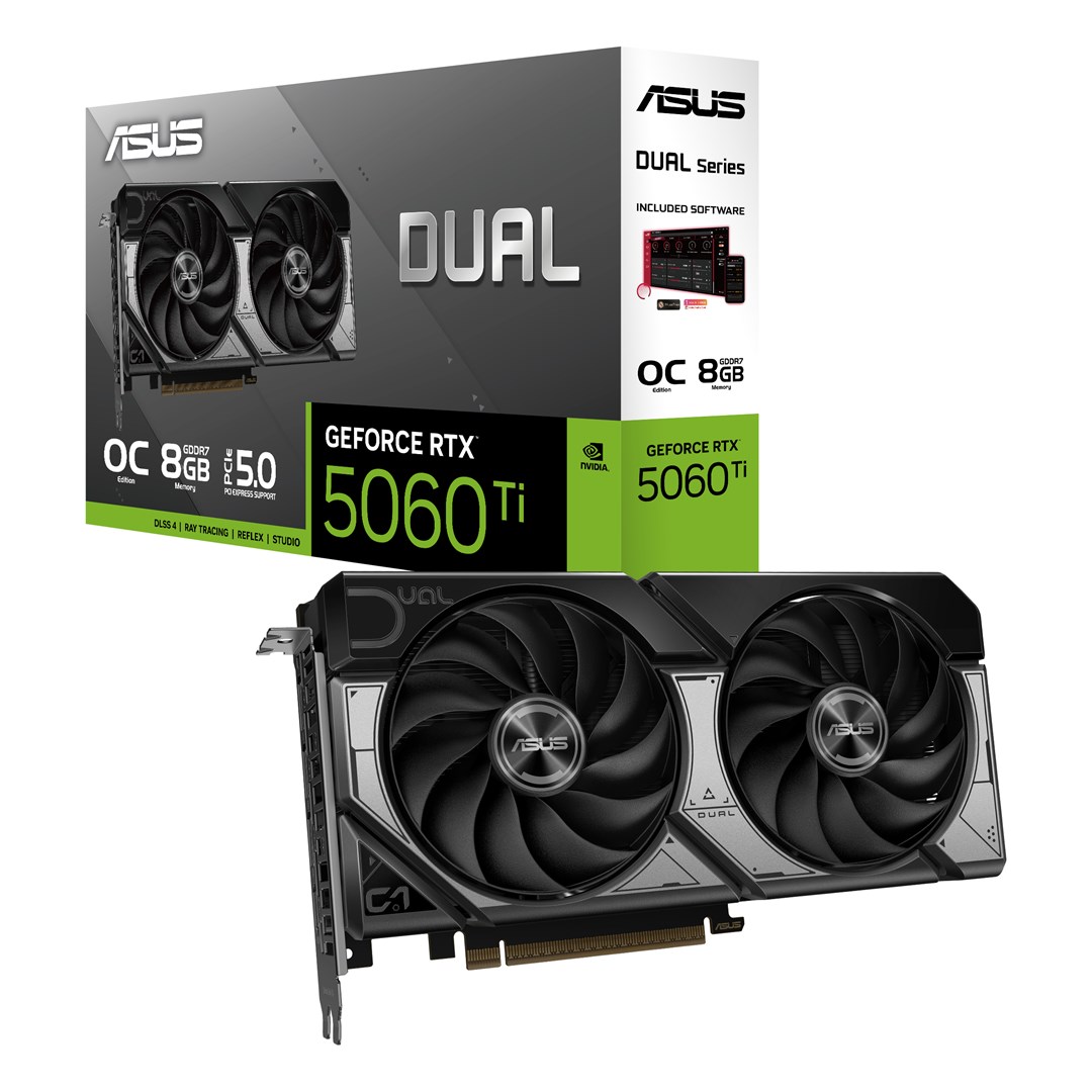 Kartelë grafike ASUS Dual NVIDIA GeForce RTX 5060 Ti, 8GB GDDR7