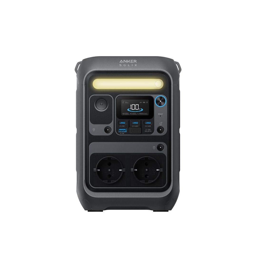 Stacion portativ energjie Anker SOLIX C300X, bateri LiFePO4, shumë porta AC USB, i zi