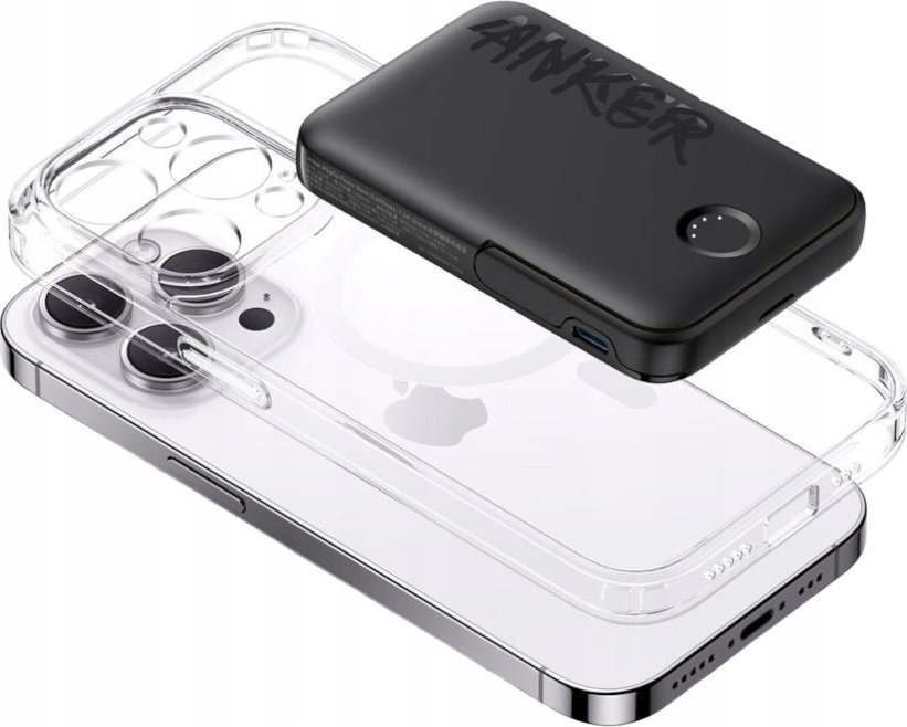 Powerbank Anker 322 MagGo, 5000mAh, wireless 7.5W, me qëndresë