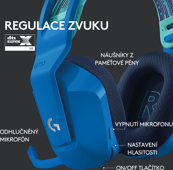 Kufje Logitech G733 Lightspeed, të kaltra