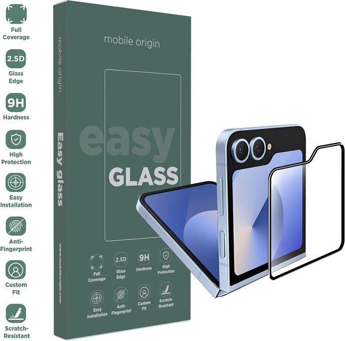 Xham mbrojtës Mobile Origin EasyGlass për Samsung Galaxy Z Flip6, Double Strong, transparent