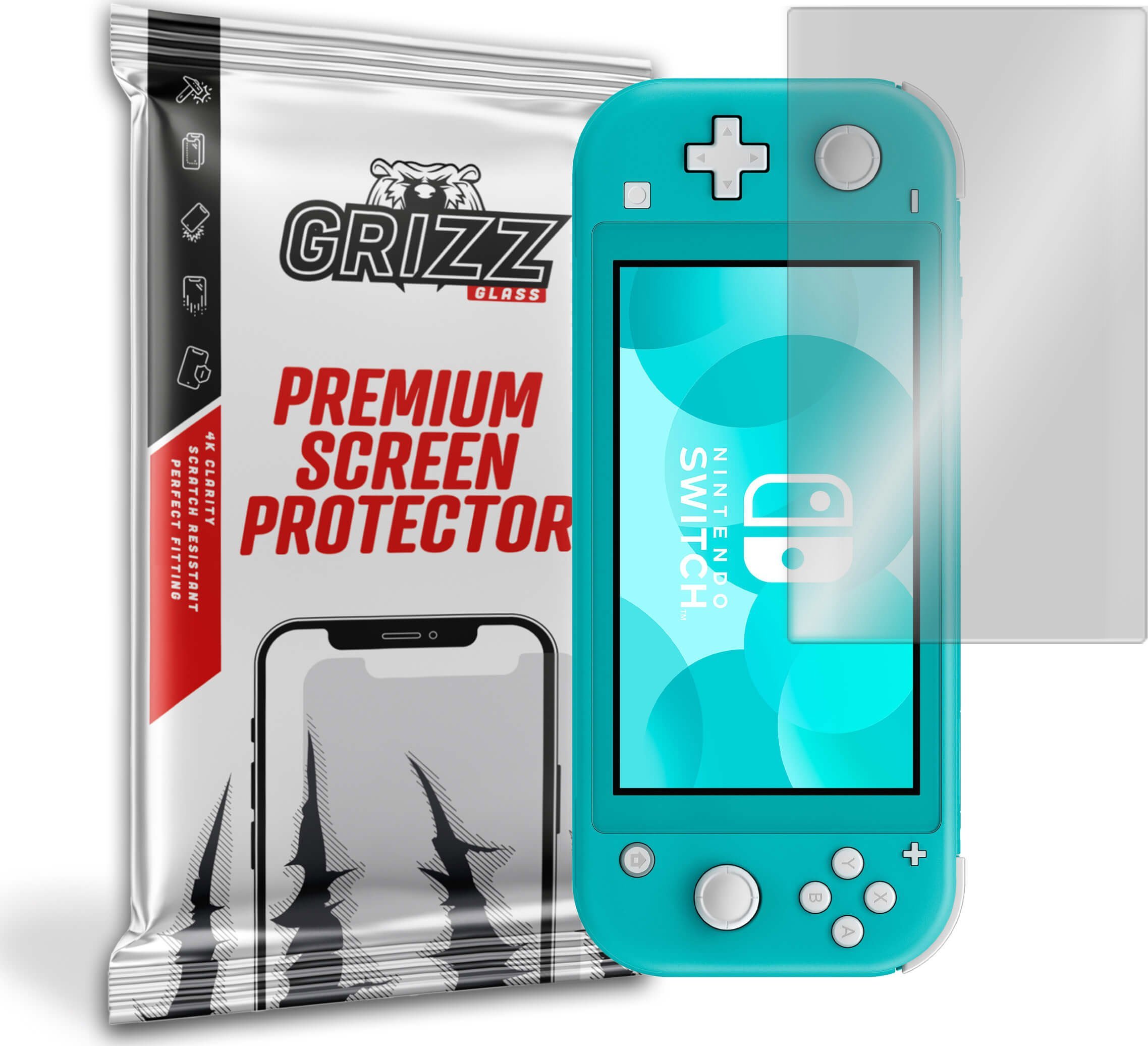 Folie mbrojtëse matte GrizzGlass për Nintendo Switch Lite, fleksibël, kundër gërvishtjeve, transparente