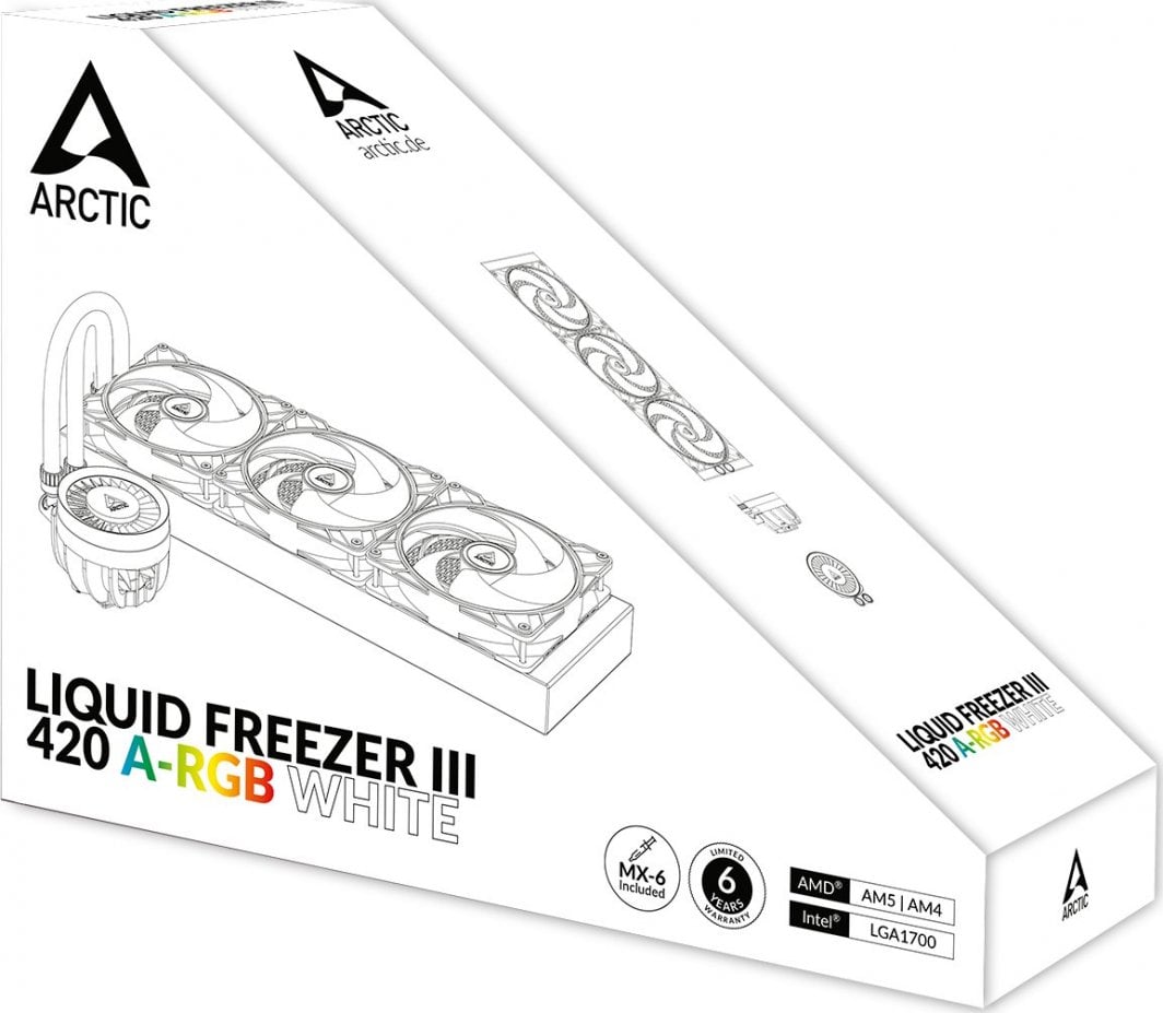 Ftohës CPU ARCTIC Liquid Freezer III 420 A-RGB, A-RGB, i bardhë