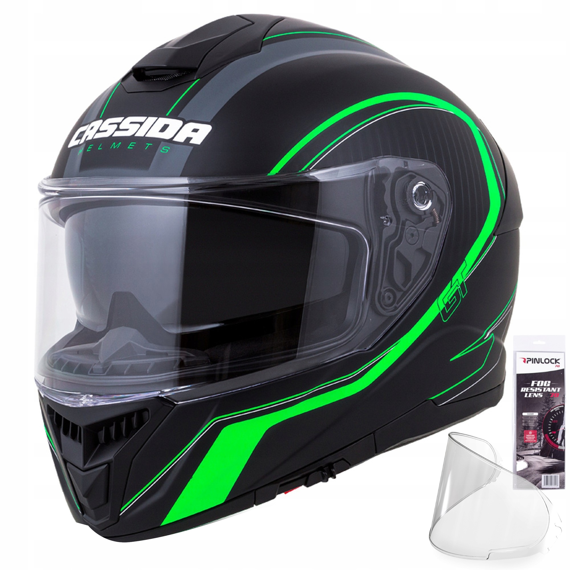 Kaskë moto Cassida GT2, fiberglas, Pinlock, madhësia M