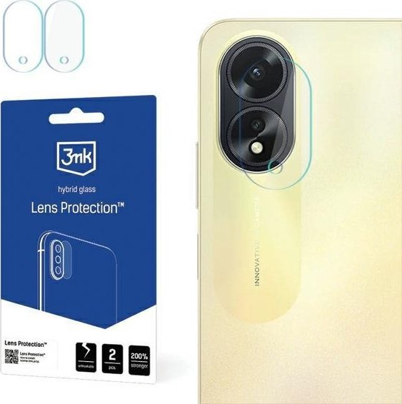 Mbrojtës kamerë 3mk Lens Protection për Oppo A38, xham hibrid, transparent
