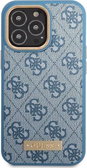 Mbulesë telefoni Guess GUHMP14LU4GPRB për iPhone 14 Pro 6.1", hard case, MagSafe, blu