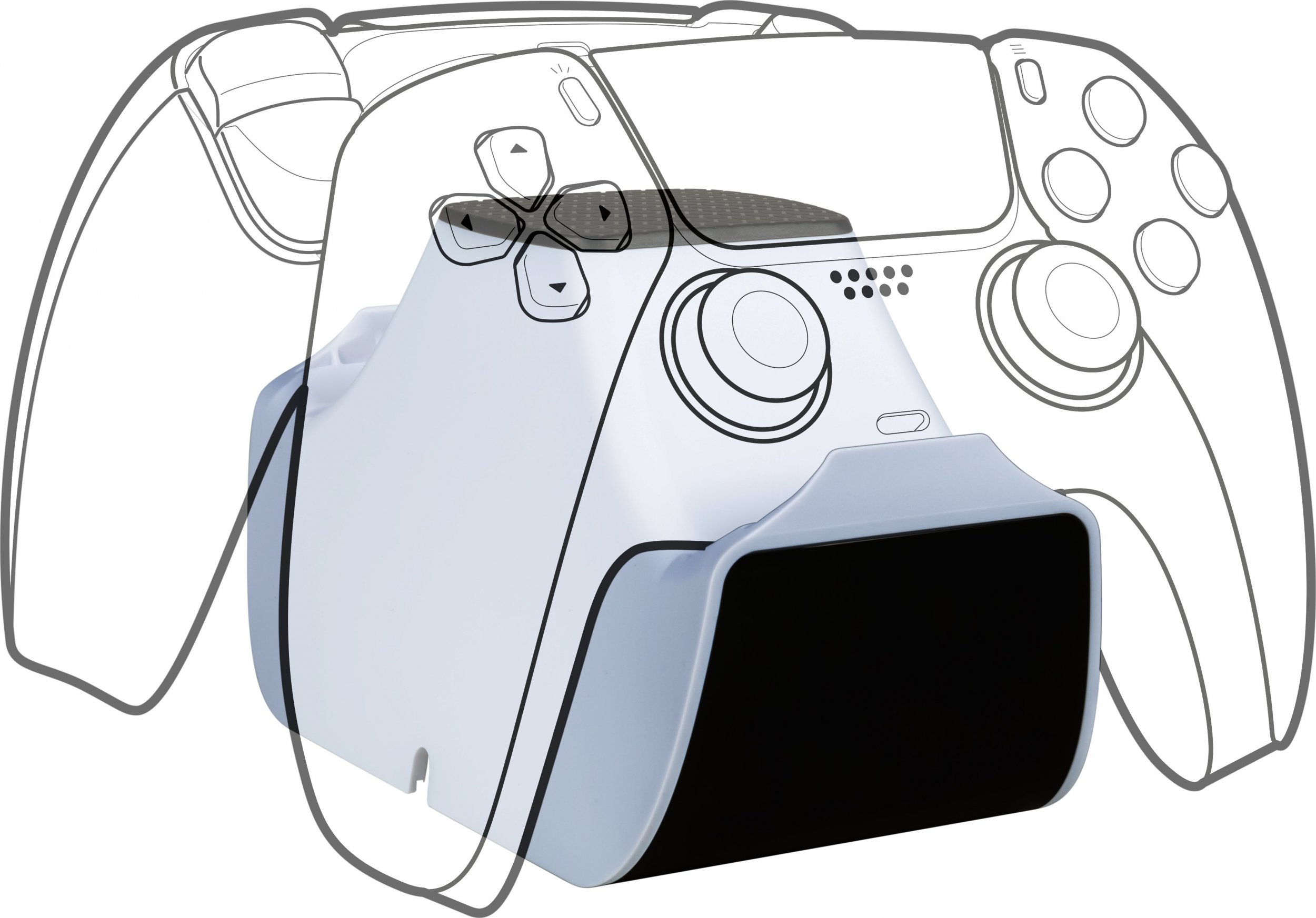 Karikues për kontrollorë BigBen PS5, për 2 kontrollorë, bardh e zi